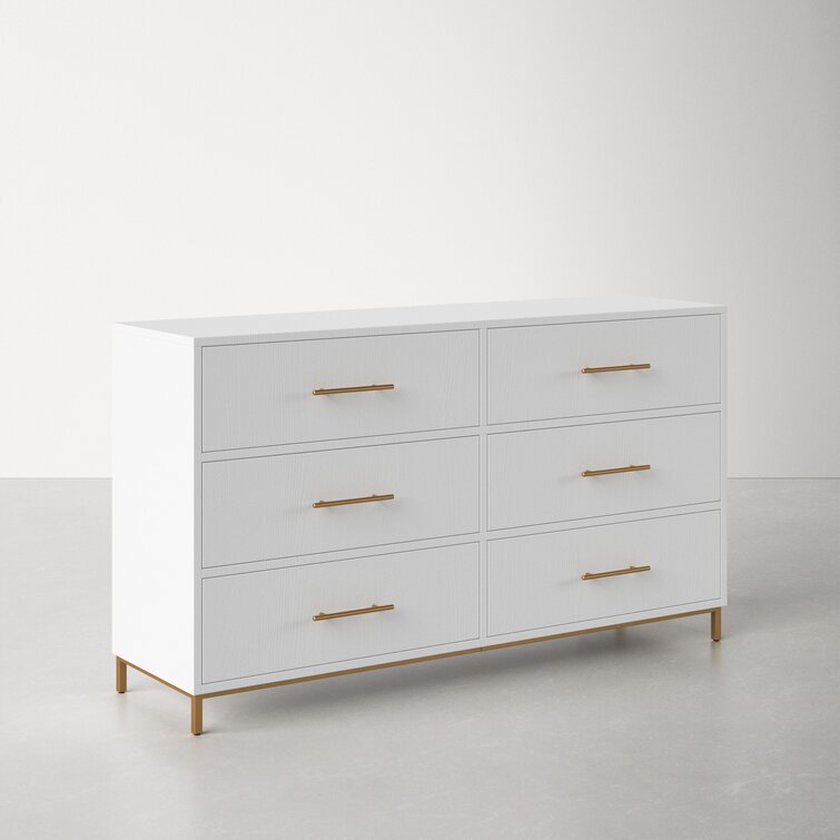 White chest of drawers on sale with gold handles